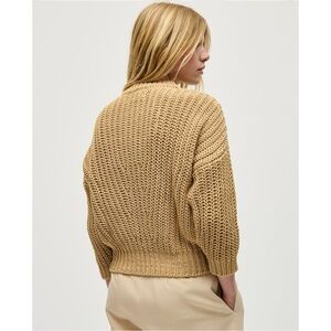 Babaa Jumper No18 Clay Pot Jumper - Beige Tan Thick Rib Cotton Knit Sweater